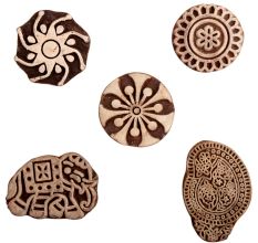 Set of 5 Piece New Mix Wooden Printing Block