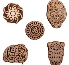 Set of 5 Piece New Mix Wooden Printing Block
