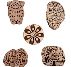 Set of 5 Piece New Mix Wooden Printing Block
