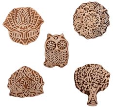 Set of 5 Piece New Mix Wooden Printing Block