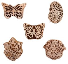 Set of 5 Piece New Mix Wooden Printing Block