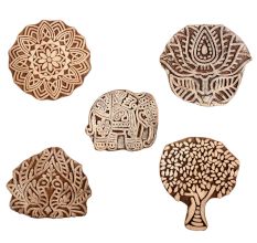 Set of 5 Piece New Mix Wooden Printing Block