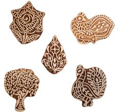 Set of 5 Piece New Mix Wooden Printing Block