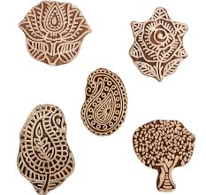Set of 5 Piece New Mix Wooden Printing Block