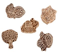 Set of 5 Piece New Mix Wooden Printing Block