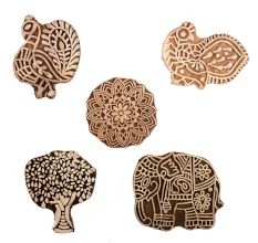 Set of 5 Piece New Mix Wooden Printing Block