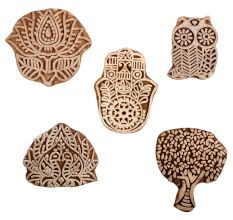 Set of 5 Piece New Mix Wooden Printing Block