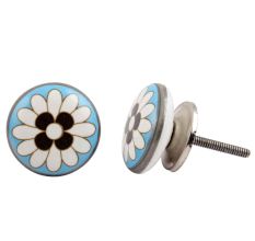 Round Flower Flat Knob
