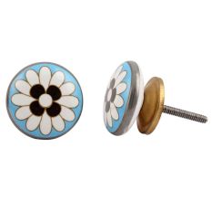 Round Flower Flat Knob