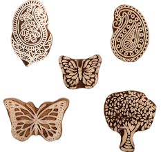 Set of 5 Piece New Mix Wooden Printing Block