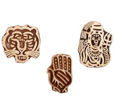 Set of 3 Piece New Mix Wooden Printing Block
