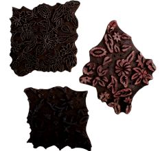 Set of 3 Piece New Wooden Printing Block