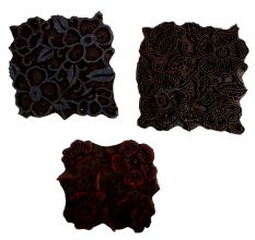 Set of 3 Piece New Wooden Printing Block