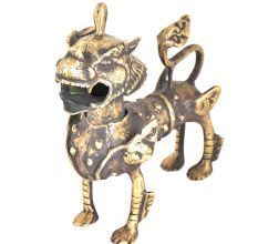 Temple Guardian Lion In Bronze