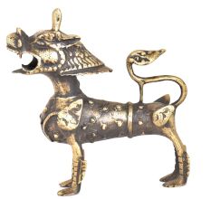 Temple Guardian Lion In Bronze