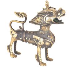 Temple Guardian Lion In Bronze
