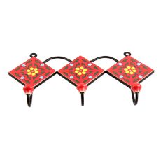 Red Yellow Floral Tiles Hook