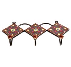 Brown Yellow Flower Tiles Hook