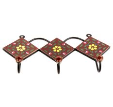 Brown Yellow Flower Tiles Hook