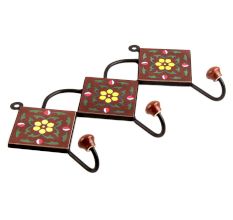 Brown Yellow Flower Tiles Hook