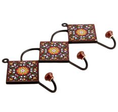 Brown Yellow Wheel Tiles Hook