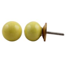 Yellow Round Ceramic Knob