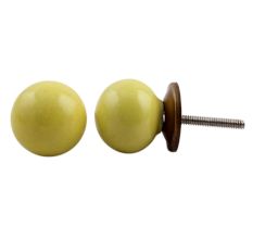 Yellow Round Ceramic Knob