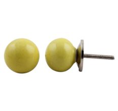 Yellow Round Ceramic Knob