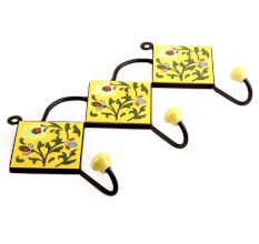 Yellow Forest Green Leaf Tiles Hook