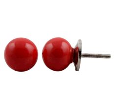 Red Round Ceramic Knob