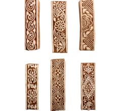 Set of 6 Piece New Mix Wooden Printing Block