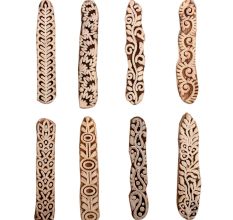 Set of 8 Piece New Mix Wooden Printing Block