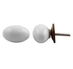 White Oval Knob