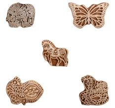 Set of 5 Piece New Mix Wooden Printing Block