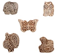 Set of 5 Piece New Mix Wooden Printing Block