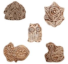 Set of 5 Piece New Mix Wooden Printing Block