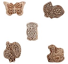 Set of 5 Piece New Mix Wooden Printing Block