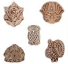Set of 5 Piece New Mix Wooden Printing Block