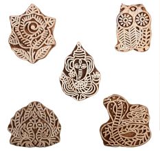 Set of 5 Piece New Mix Wooden Printing Block