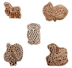 Set of 5 Piece New Mix Wooden Printing Block