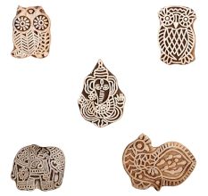 Set of 5 Piece New Mix Wooden Printing Block