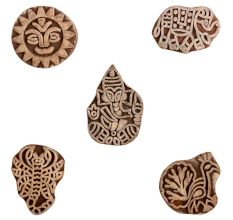 Set of 5 Piece New Mix Wooden Printing Block