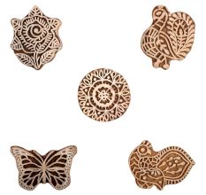Set of 5 Piece New Mix Wooden Printing Block