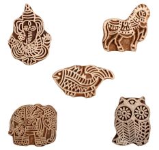 Set of 5 Piece New Mix Wooden Printing Block