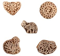 Set of 5 Piece New Mix Wooden Printing Block