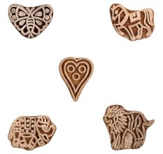 Set of 5 Piece New Mix Wooden Printing Block