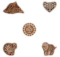 Set of 5 Piece New Mix Wooden Printing Block