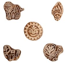 Set of 5 Piece New Mix Wooden Printing Block