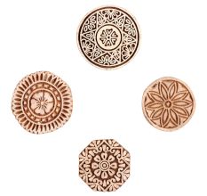 Set of 4 Piece New Mix Wooden Printing Block