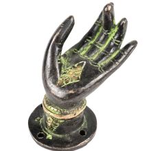 Brass Patina Hand Shape Vintage Door Pull Handle
